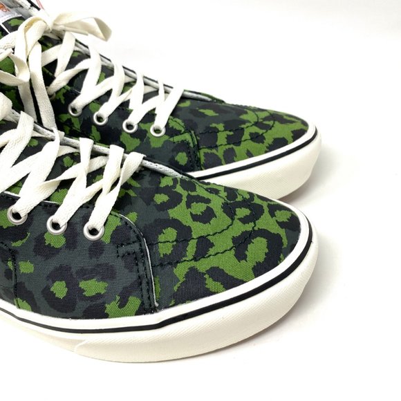 VANS SK8-HI Leopard Shoes Men's Size Green Comfycush Canvas Cactus VN0A3WMB9L9 - Picture 6 of 9